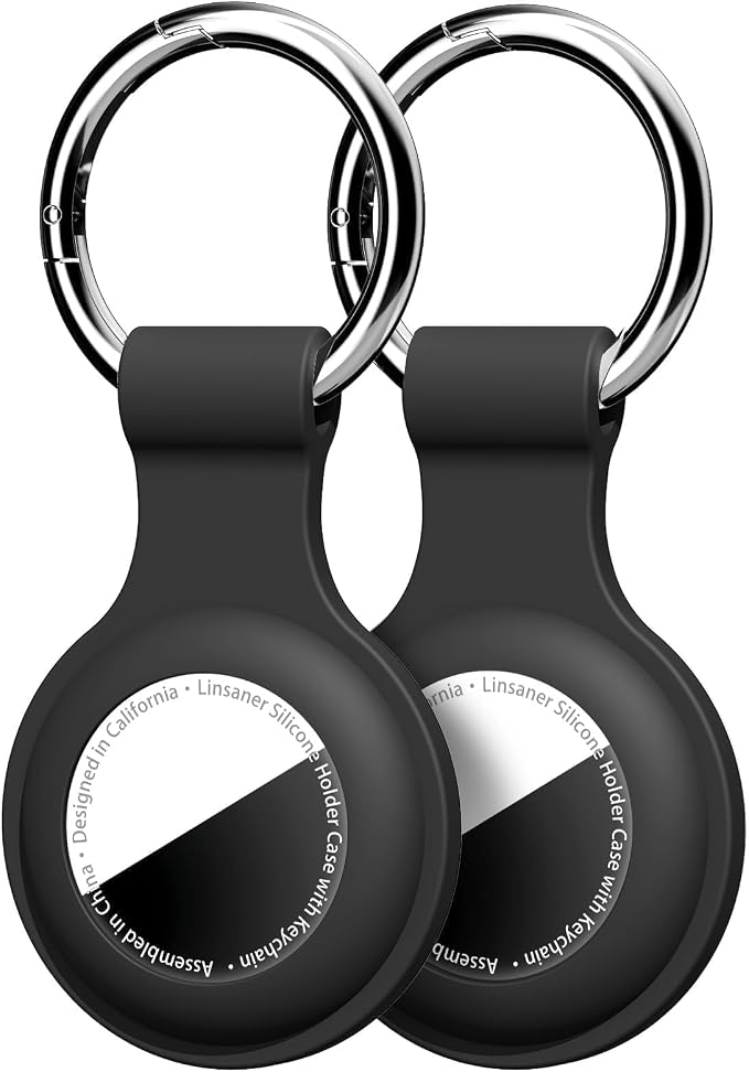 Linsaner Case for AirTag 2nd Gen & 1st Gen, Silicone Holder Keychain Key Ring by Linsaner