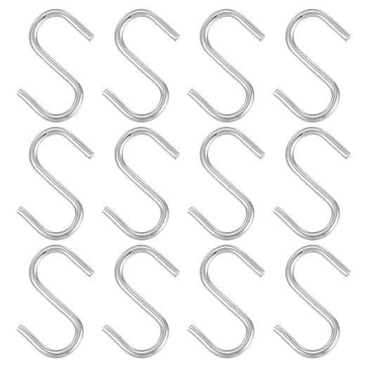 PATIKIL 1" S Shaped Hooks, 12 Pack Multipurpose S Hanging Hooks by PATIKIL