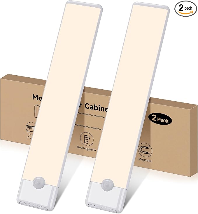 Motion Sensor Under Cabinet Lights, Magnetic Rechargeable Under Counter Closet by YLXS