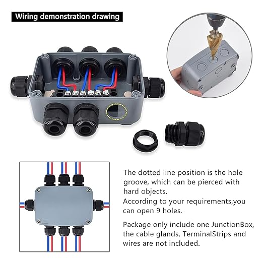 NineLeaf Outdoor Junction Box, IP66 Weatherproof Electrical Project Boxes - Image 7