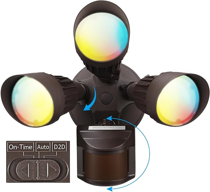 LEONLITE 3CCT LED Security Light Motion Sensor, Aluminum Flood Lights Outdoor by LEONLITE