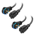 Cable Matters 2-Pack 16 AWG 360° Rotating Flat Plug Long Extension Cord - 15ft by CableMatters