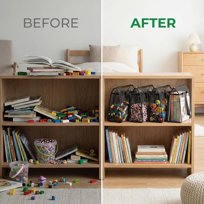 HOLAY 4 Pack Clear Toy Storage Bags - Image 4
