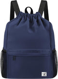Drawstring Backpack with Mesh Pockets String Gym Bag Sackpack Sandproof Water by Risefit