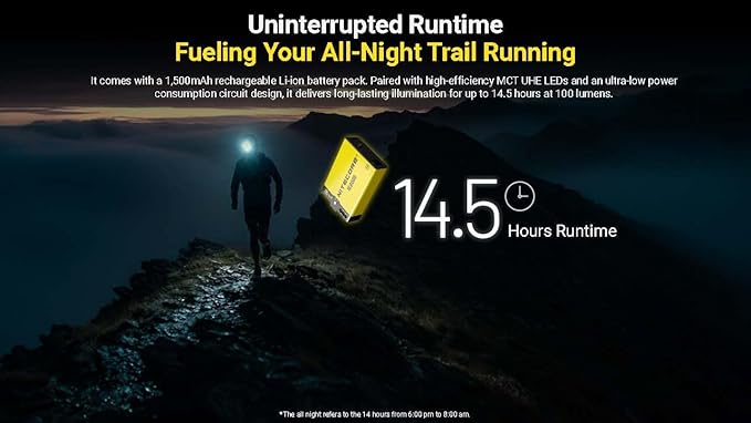 Nitecore UT27 MCT Pro 800 Lumen Running Headlamp USB-C Rechargeable Dual Power - Image 5