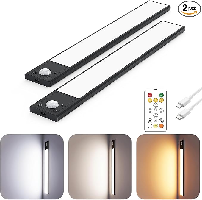 12" Ultra-Thin Under Cabinet Lighting Wireless, Aluminum Alloy Under Counter by Skairipa