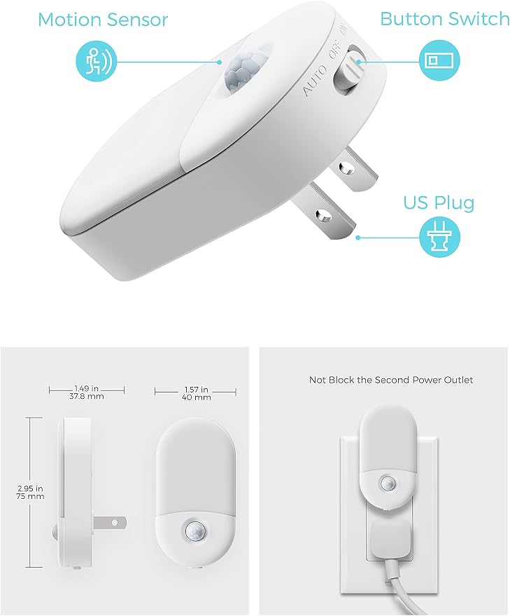L LOHAS LED Motion Sensor Night Light Plug in, Motion Activated Night Light - Image 4