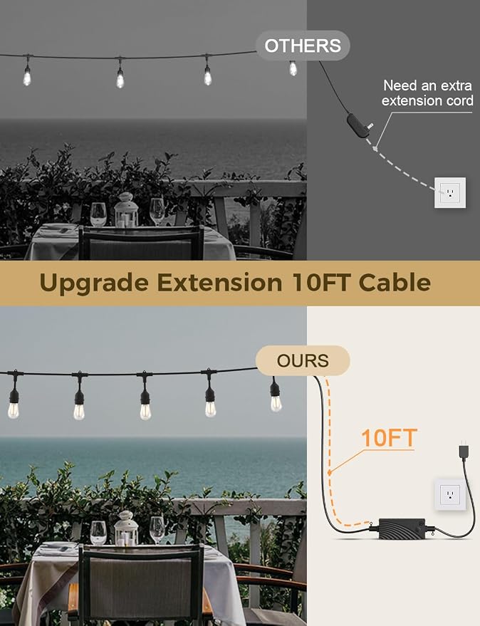 XMCOSY+ Smart Outdoor String Lights, 123Ft LED Patio Lights Waterproof IP65 - Image 7