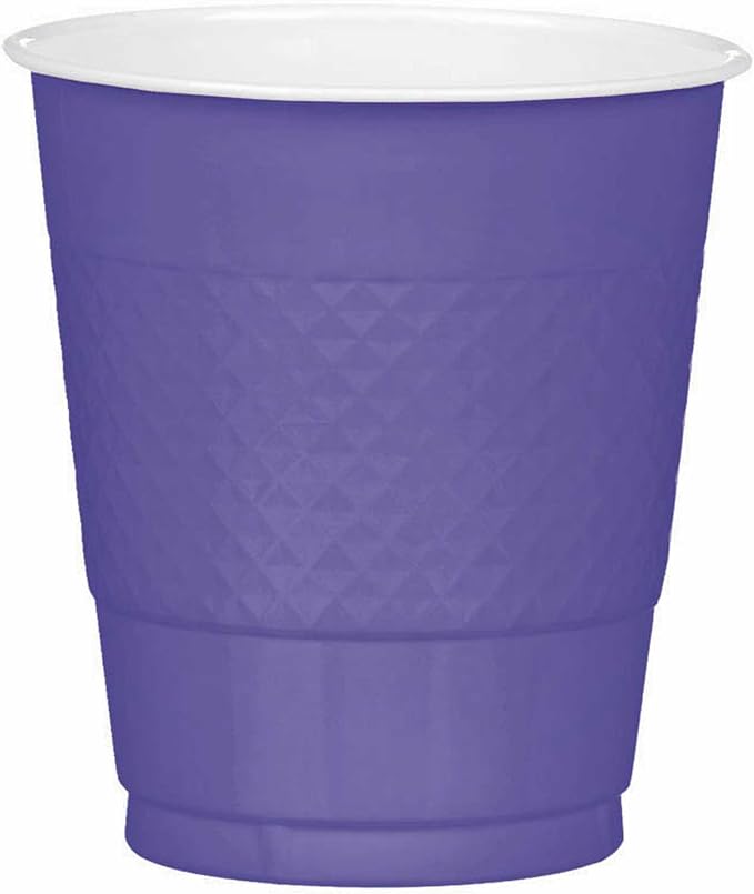 Premium New Purple Plastic Cups - 12 oz - Bold by AmscanPartySupplies
