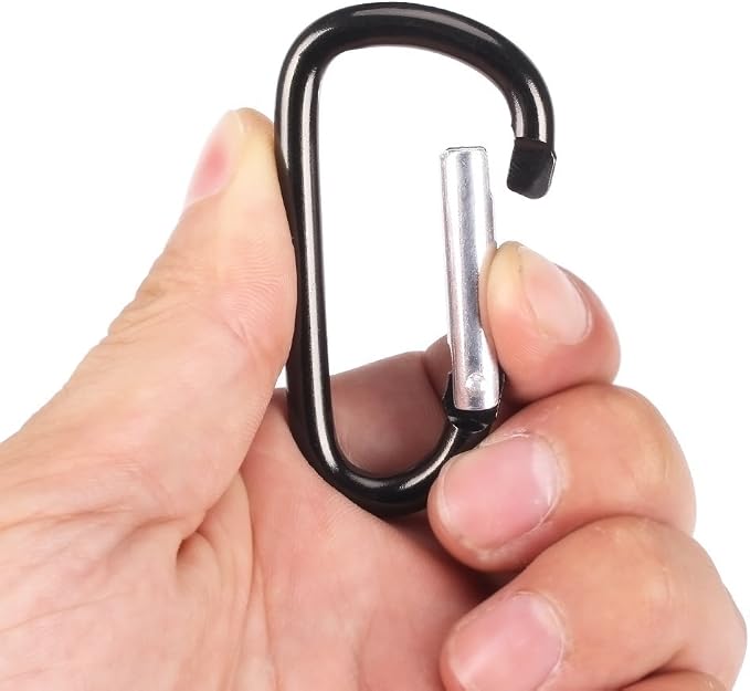20 Pack 2.5" D Shape Aluminum Large Carabiner Clip Lock Hooks Spring Snap - Image 2