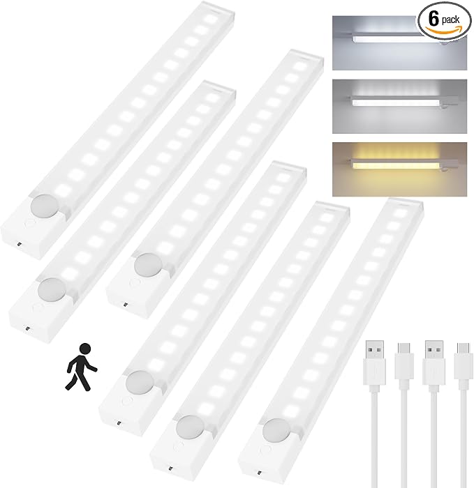 Under Cabinet Lighting 8 Inches Rechargeable Motion Sensor Light Indoor by Unknown