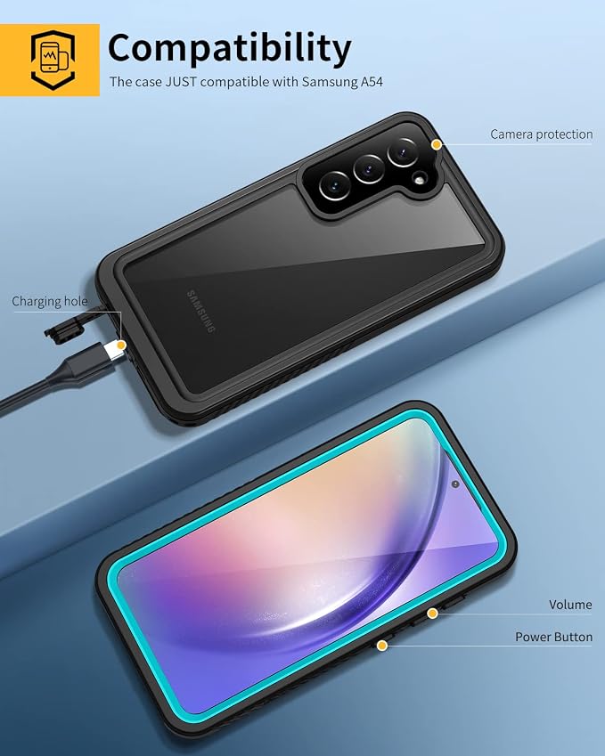 Lanhiem for Samsung A54 5G Case, Galaxy A54 5G Case, IP68 Waterproof Dustproof - Image 5