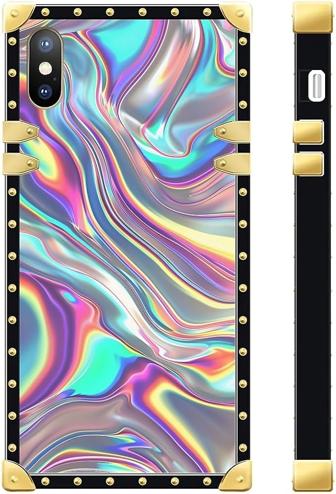 Compatible with iPhone Xs Max Case, Holographic Abstract Iridescent Textures - Image 3