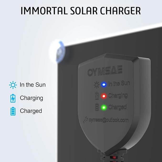 OYMSAE White 10W Solar Car Battery Charger Portable 12V Trickle Battery Charger - Image 6