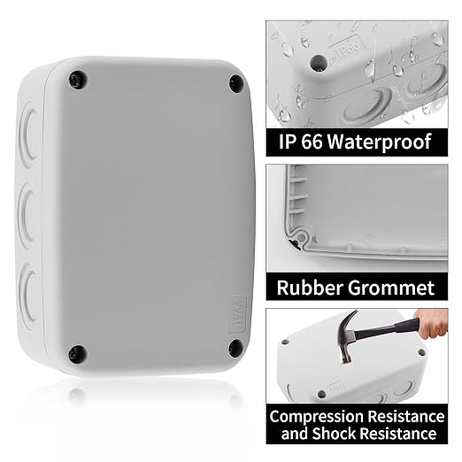 SuperInk White Outdoor Junction Box IP66 Waterproof Electrical Enclosure - Image 3