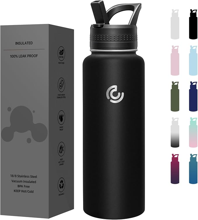 COKTIK 40oz Sports Water Bottle, Stainless Steel Water Bottle by coktik