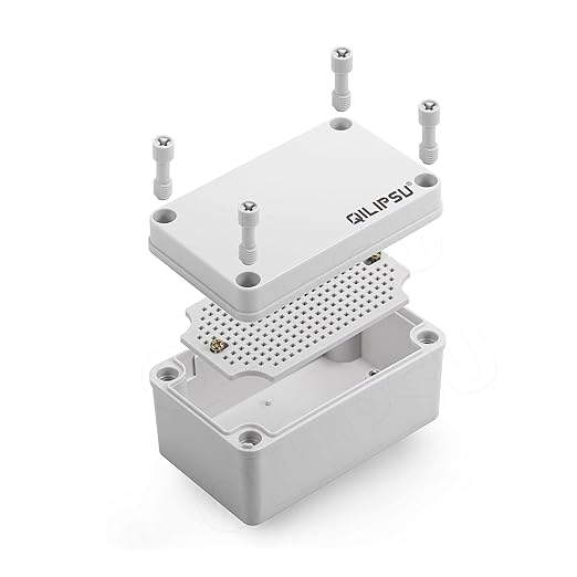 QILIPSU Junction Box with Mounting Plate 110x80x70mm, ABS Plastic DIY by QILIPSU