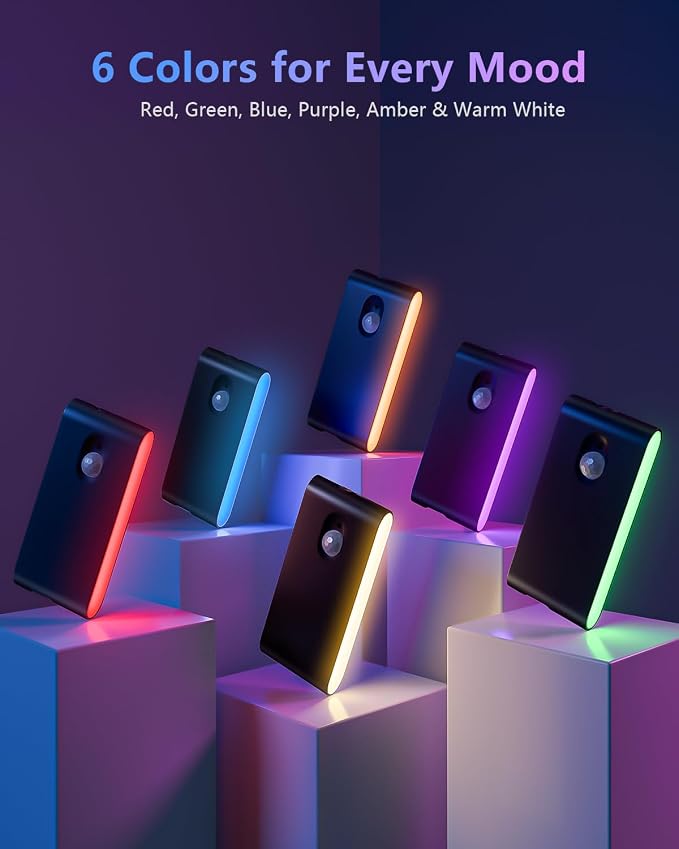 WILLED Rechargeable Night Light, RGB & Warm White Stair Lights Indoor, Color - Image 4