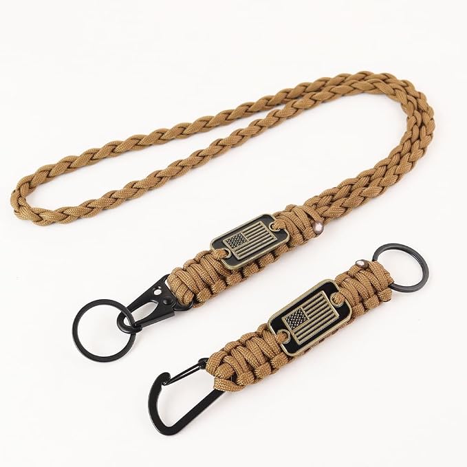 2pcs Heavy Duty Braided Paracord Lanyard Keychains - Image 2