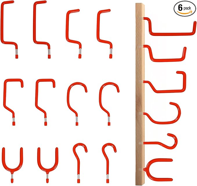 Garage Hooks Heavy Duty, Wall Mounted Steel Tool Hangers by LianRippleLian