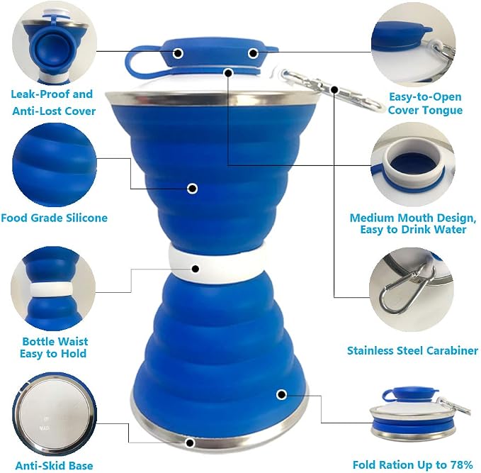 Collapsible Water Bottle, Camping Cup - Image 2