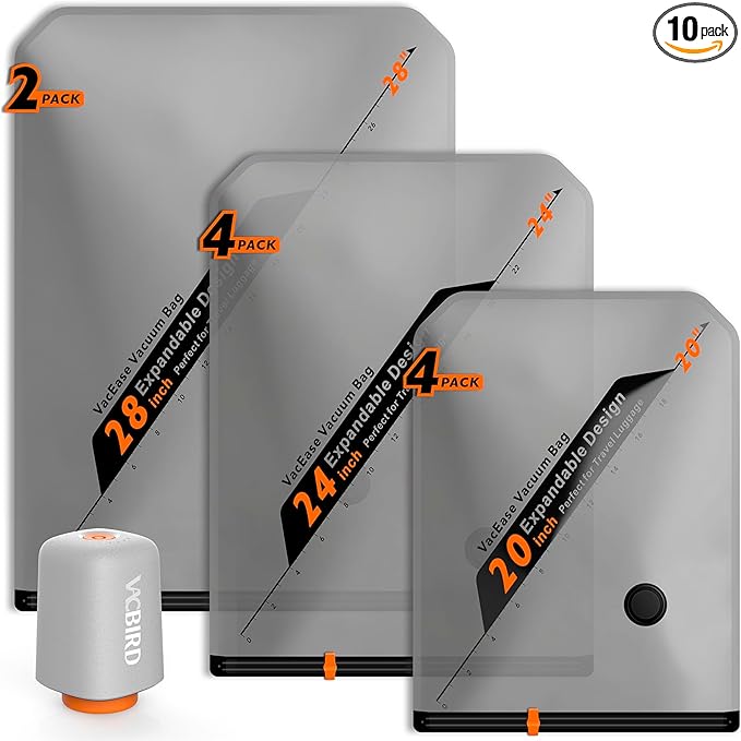 Vacbird Rechargeable Wireless Pump Travel Storage Bags Set by Vacbird
