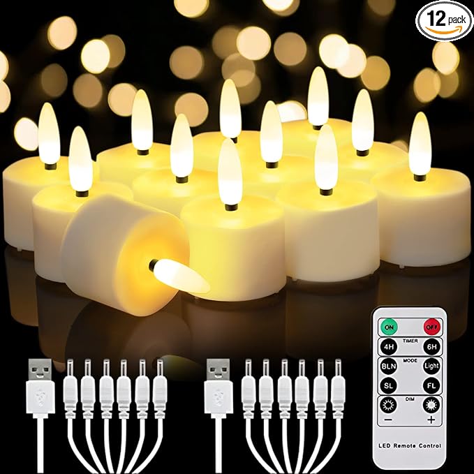 Homemory Flameless Rechargeable Tea Lights by Homemory
