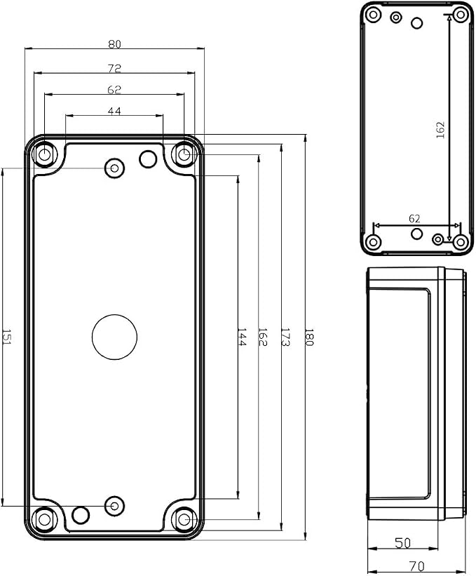MAKERELE Waterproof Electrical Box Outdoor Junction 7.08”3.15”2.76” Outdoor - Image 2