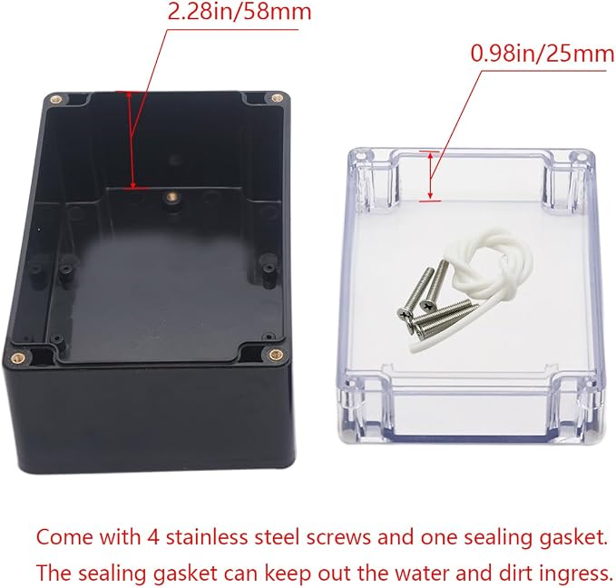 Project Box IP65 Waterproof Junction Box ABS Plastic Black Electrical Boxes DIY - Image 4