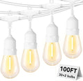 SUFEIMAS 100FT White Outdoor String Lights, IP65 Waterproof 30+2 Plastic LED by SUFEIMAS