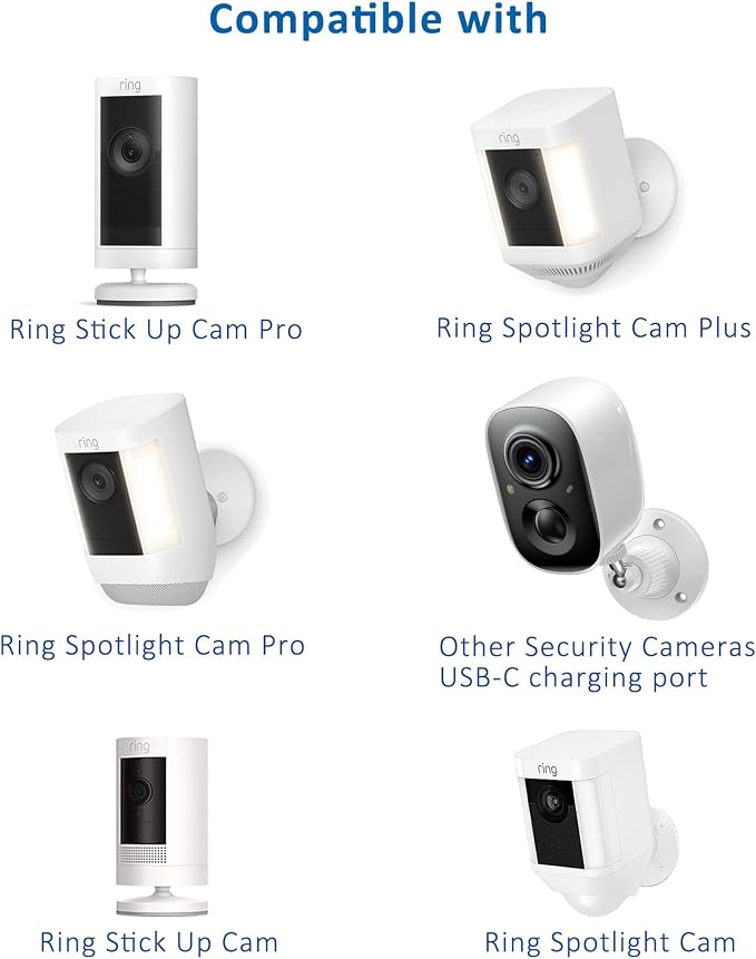 Solar Panel for Ring Cameras, Ring Spotlight Cam Plus/Pro Battery, - Image 2