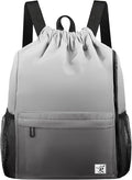 Drawstring Backpack with Mesh Pockets String Gym Bag Sackpack Sandproof Water by Risefit