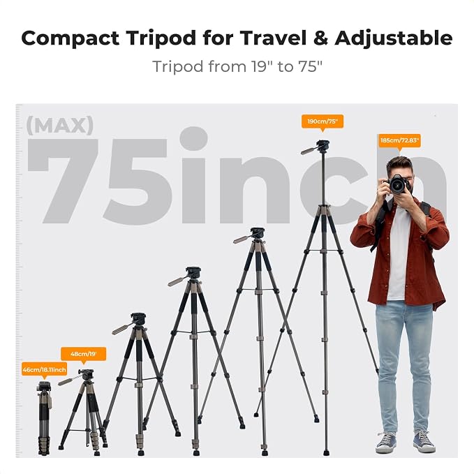 K&F CONCEPT Camera Tripod, Cellphone Clip - Image 5