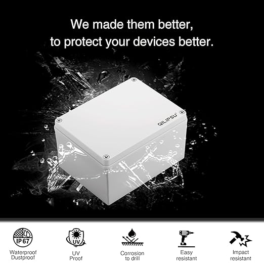 QILIPSU Outdoor Junction Box IP67 Waterproof Project Box ABS Plastic - Image 3