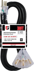 EP 30 Ft 12 Gauge Heavy Duty Extension Cord, 15A 125V 1875W, 3 Outlet by ENERGYPRO