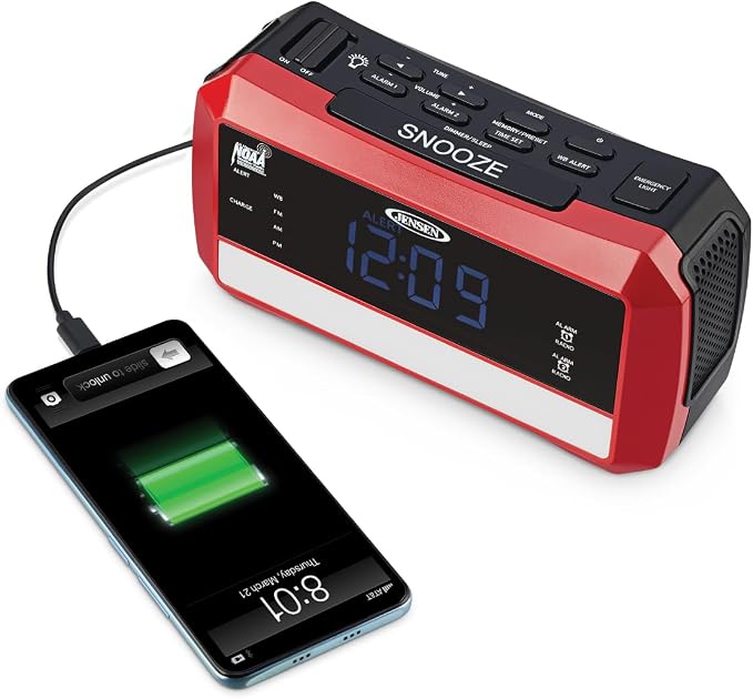 Digital AM/FM Weather Band Alarm Clock Radio - Image 8