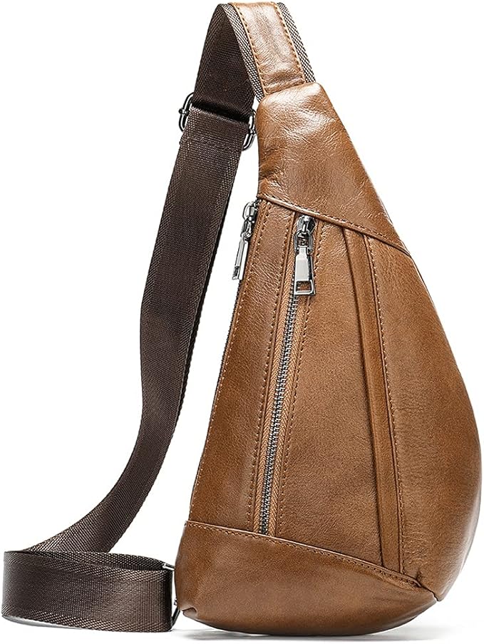 Hebetag Leather Crossbody Sling Bag by Hebetag