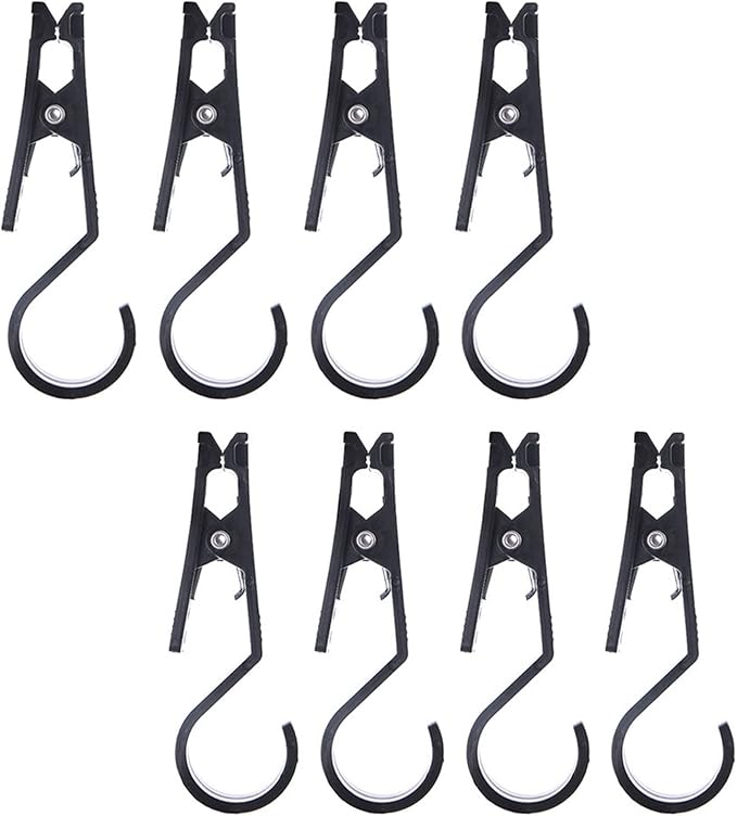 8 Pcs Hooks Clip Super Strong Black Plastic Clips Laundry Hooks Clothes Pins by Shiyueshiri
