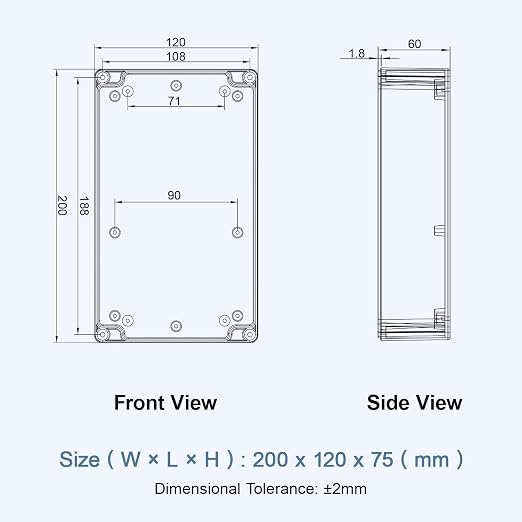 LeMotech Project Box ABS Plastic IP65 Waterproof Dustproof Electrical Junction - Image 8