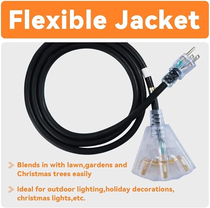 EP 10 Ft Lighted Outdoor Extension Cord - Image 6