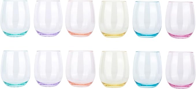 KOXIN-KARLU Classic 18-ounce Acrylic Stemless Wine Glasses, Unbreakable Mixed by KOXIN-KARLU