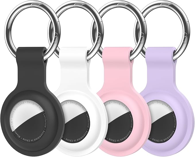 Compatible with AirTag Holder Case Keychain 4 Pack, - Image 8