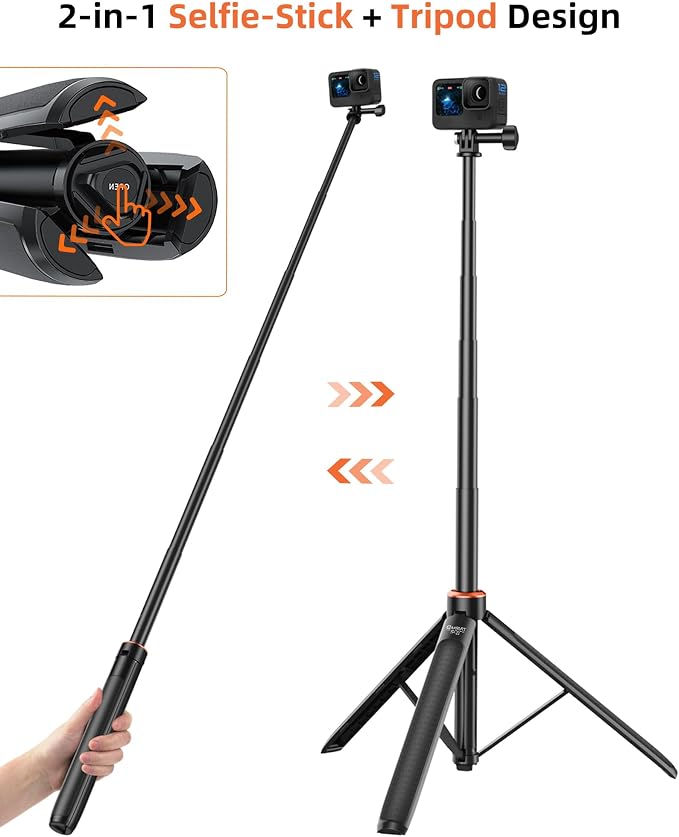 53.5" Action Camera Selfie Stick Tripod - Image 3