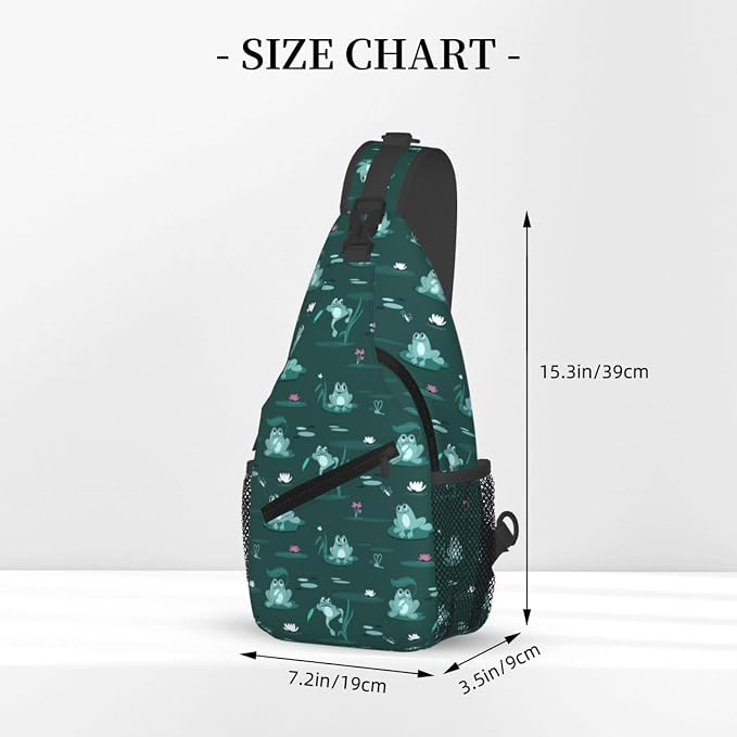 Funny Frogs In The Swamp Sling Bag - Image 3