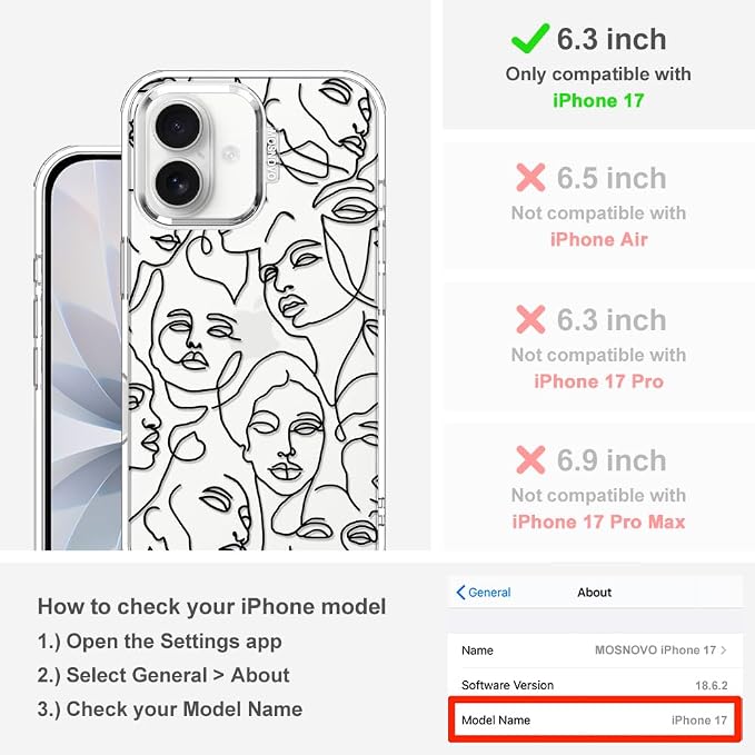 MOSNOVO for iPhone 17 Case | Military Grade 6.6ft Drop Tested | Camera Control - Image 2
