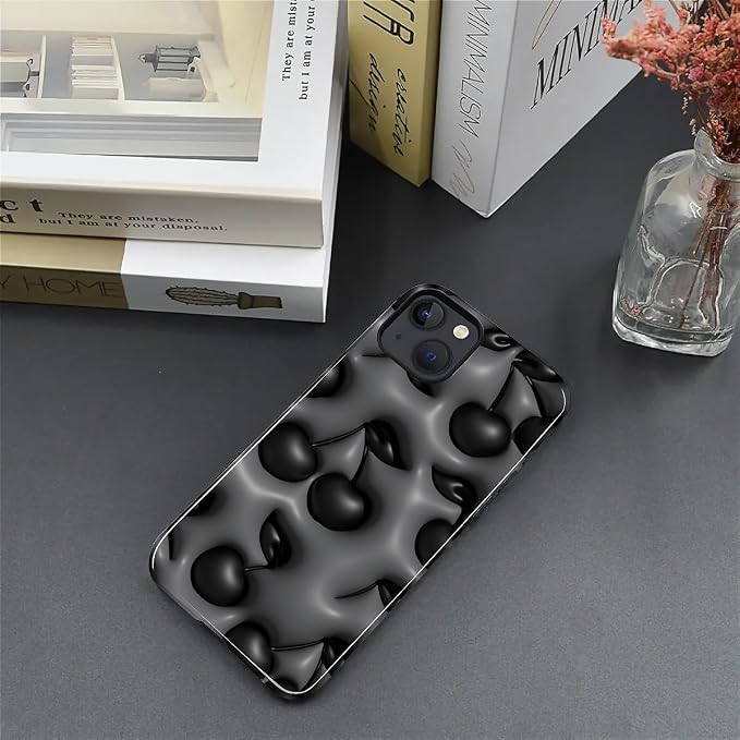 for iPhone 14 Plus Case, HL2 Cute Cool Cherry Black Hybrid 2 Layer Hard Shell - Image 5