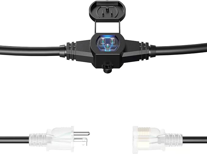 25Ft Power Extension Cord 3 Prong, 12 Gauge SJTW 5-15R Cable Male Plug to - Image 5