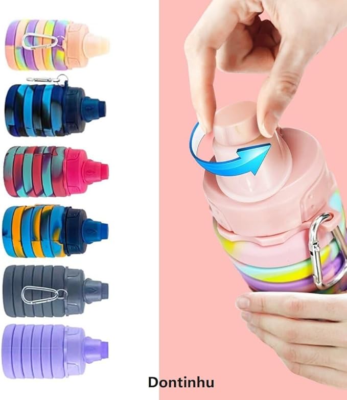 Collapsible Water Bottles 4 PackTravel water bottle Sports Portable Water - Image 4
