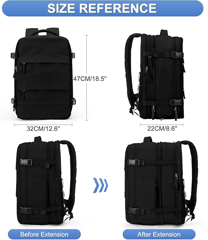 coofay Expandable Backpack For Traveling On Airplane Carry On Backpack For - Image 2