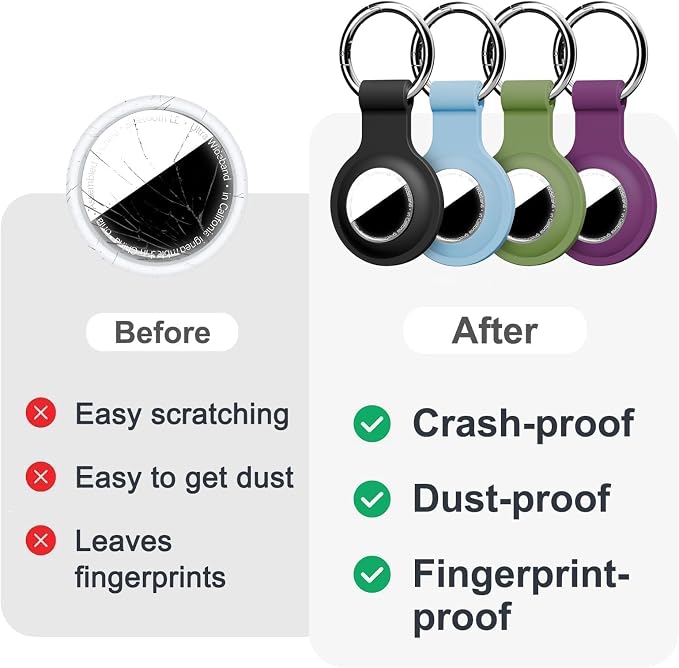 Linsaner Holder for AirTag 2nd Gen & 1st Gen, Silicone Case Keychain Key Ring - Image 6